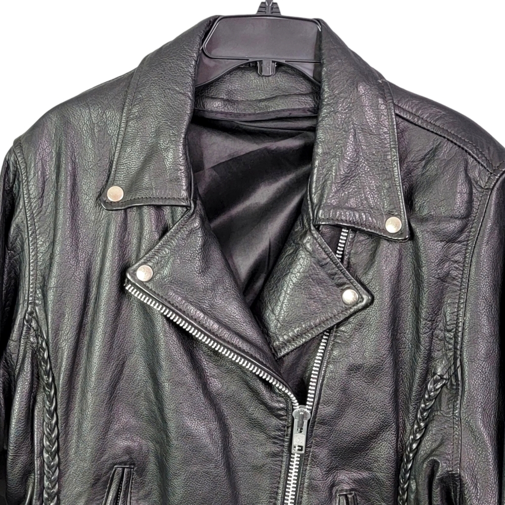 Leather Vintage 80's Biker Motorcycle Bikercore Rock N Roll Negan Jacket XXL - Picture 2 of 13